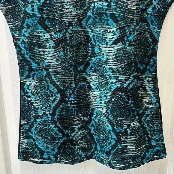 Ricki’s Mixed Media Cap Sleeve Top Black Green Size XS - Picture 7 of 15